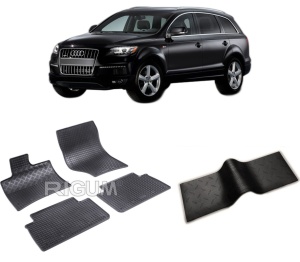 Set 5 covorase AUDI Q7 4L din 03.2006-05.2015, cu covoras tunel median, CAROSERIE SUV, Presuri cauciuc 100%, compatibil cu autoturismul AUDI Q7 4L, Rigum - Img 2