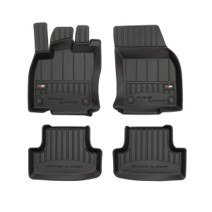 Set 5 covorase auto AUDI Q2 (GAB, GAG) din 2014-2020, cu covoras tunel median, presuri auto din cauciuc, 4x Stickere auto cu AUDI - Img 3
