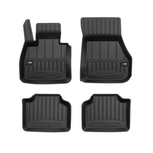 Set 5 covorase auto BMW Seria 2 Active Tourer (F45) din 2010-2019, cu covoras tunel median, presuri auto din cauciuc, 4x Stickere auto cu BMW - Img 3
