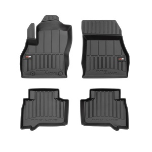 Set 5 covorase auto FIAT QUBO (225_) din 2016-2023, cu covoras tunel median, presuri auto din cauciuc, 4x Stickere auto cu FIAT - Img 3