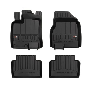 Set 5 covorase auto NISSAN QASHQAI I (J10, NJ10) din 2006-2015, cu covoras tunel median, presuri auto din cauciuc, 4x Stickere auto cu NISSAN - Img 3