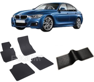 Set 5 covorase BMW SERIA 3 F34 din 06.2013-2021, cu covoras tunel median, CAROSERIE GRAN TURISMO, Presuri cauciuc 100%, compatibil cu autoturismul BMW SERIA 3 F34, Rigum - Img 2