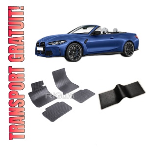 Set 5 covorase BMW SERIA 4 F33 din 10.2013-09.2020, cu covoras tunel median, CAROSERIE CABRIO, Presuri cauciuc 100%, compatibil cu autoturismul BMW SERIA 4 F33 , Rigum