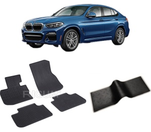 Set 5 covorase BMW X4 G02 din 04.2018-PREZENT, cu covoras tunel median, CAROSERIE SUV, Presuri cauciuc 100%, compatibil cu autoturismul BMW X4 G02, Rigum - Img 2