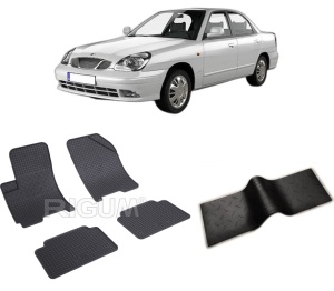 Set 5 covorase CHEVROLET NUBIRA II din 2004-2011, cu covoras tunel median, CAROSERIE HATCHBACK, Presuri cauciuc 100%, compatibil cu autoturismul CHEVROLET NUBIRA II, Rigum - Img 2