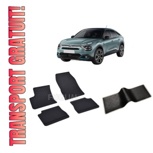 Set 5 covorase CITROEN C4 E- din 12.2020-PREZENT, cu covoras tunel median, CAROSERIE HATCHBACK, Presuri cauciuc 100%, compatibil cu autoturismul CITROEN C4 E-, Rigum