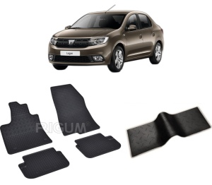 Set 5 covorase DACIA LOGAN III din 01.2021-PREZENT, cu covoras tunel median, CAROSERIE SEDAN, Presuri cauciuc 100%, compatibil cu autoturismul DACIA LOGAN III, Rigum - Img 2