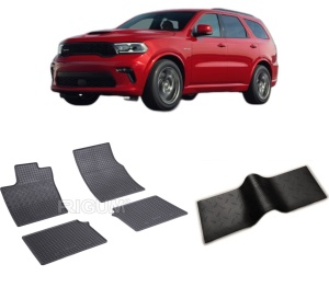 Set 5 covorase DODGE DURANGO 3 WK2 FACELIFT 2 din 2021-PREZENT, cu covoras tunel median, CAROSERIE SUV, Presuri cauciuc 100%, compatibil cu autoturismul DODGE DURANGO 3 WK2 FACELIFT 2, Rigum - Img 2