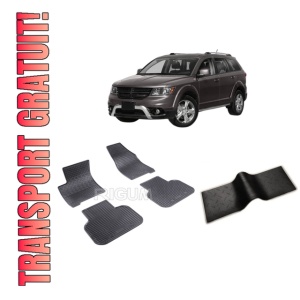 Set 5 covorase DODGE JOURNEY din 06.2008-2020, cu covoras tunel median, CAROSERIE SUV, Presuri cauciuc 100%, compatibil cu autoturismul DODGE JOURNEY, Rigum