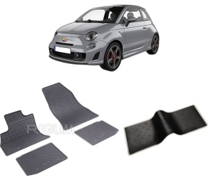 Set 5 covorase FIAT 500 L din 2012-2022, cu covoras tunel median, CAROSERIE HATCHBACK, Presuri cauciuc 100%, compatibil cu autoturismul FIAT 500 L, Rigum - Img 2