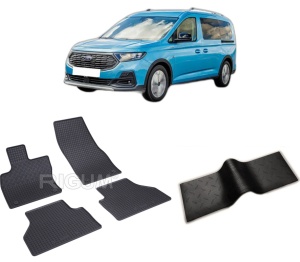 Set 5 covorase FORD TOURNEO CONNECT III din 05.2022-PREZENT, cu covoras tunel median, CAROSERIE VAN 5 USI, Presuri cauciuc 100%, compatibil cu autoturismul FORD TOURNEO CONNECT III, Rigum - Img 2