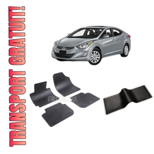 Set 5 covorase HYUNDAI ELANTRA V din 07.2011-02.2016, cu covoras tunel median, CAROSERIE SEDAN, Presuri cauciuc 100%, compatibil cu autoturismul HYUNDAI ELANTRA V, Rigum