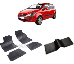 Set 5 covorase HYUNDAI GETZ din 2002-2008, cu covoras tunel median, CAROSERIE HATCHBACK, Presuri cauciuc 100%, compatibil cu autoturismul HYUNDAI GETZ, Rigum - Img 2