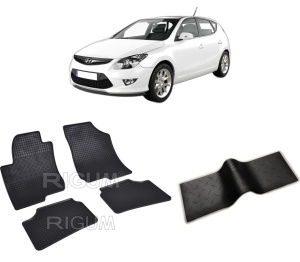 Set 5 covorase HYUNDAI I30 I din 07.2007-01.2012, cu covoras tunel median, CAROSERIE HATCHBACK, Presuri cauciuc 100%, compatibil cu autoturismul HYUNDAI I30 I, Rigum - Img 2