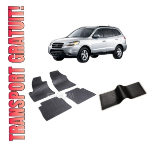 Set 5 covorase HYUNDAI SANTA FE II din 04.2006-2010, cu covoras tunel median, CAROSERIE SUV, Presuri cauciuc 100%, compatibil cu autoturismul HYUNDAI SANTA FE II, Rigum
