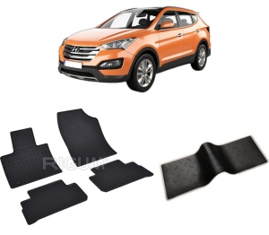 Set 5 covorase HYUNDAI SANTA FE IV FACELIFT din 11.2020-PREZENT, cu covoras tunel median, CAROSERIE SUV, Presuri cauciuc 100%, compatibil cu autoturismul HYUNDAI SANTA FE IV FACELIFT, Rigum - Img 2