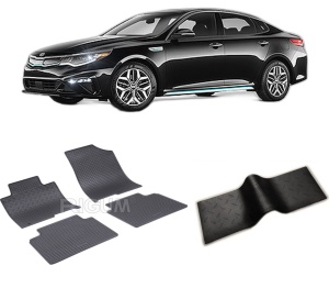 Set 5 covorase KIA OPTIMA IV din 11.2015-12.2020, cu covoras tunel median, CAROSERIE SEDAN, Presuri cauciuc 100%, compatibil cu autoturismul KIA OPTIMA IV, Rigum - Img 2