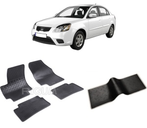 Set 5 covorase KIA RIO II din 2005-2011, cu covoras tunel median, CAROSERIE HATCHBACK, Presuri cauciuc 100%, compatibil cu autoturismul KIA RIO II, Rigum - Img 2