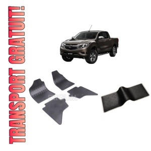 Set 5 covorase MAZDA BT-50 din 2007-PREZENT, cu covoras tunel median, CAROSERIE PICK-UP, Presuri cauciuc 100%, compatibil cu autoturismul MAZDA BT-50, Rigum