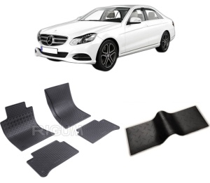 Set 5 covorase MERCEDES E-CLASS W211 din 2002-02.2009, cu covoras tunel median, CAROSERIE SEDAN W210, Presuri cauciuc 100%, compatibil cu autoturismul MERCEDES E-CLASS W211, Rigum - Img 2
