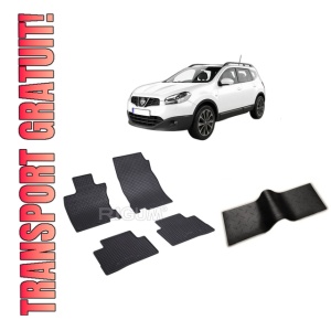 Set 5 covorase NISSAN QASHQAI II din 02.2014-05.2021, cu covoras tunel median, CAROSERIE SUV, Presuri cauciuc 100%, compatibil cu autoturismul NISSAN QASHQAI II, Rigum