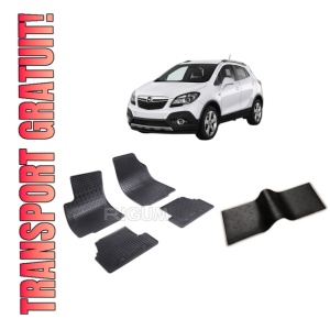 Set 5 covorase OPEL MOKKA A din 09.2012-06.2019, cu covoras tunel median, CAROSERIE SUV, Presuri cauciuc 100%, compatibil cu autoturismul OPEL MOKKA A, Rigum