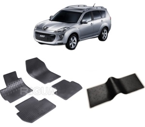Set 5 covorase PEUGEOT 4007 din 03.2007-08.2012, cu covoras tunel median, CAROSERIE SUV, Presuri cauciuc 100%, compatibil cu autoturismul PEUGEOT 4007, Rigum - Img 2