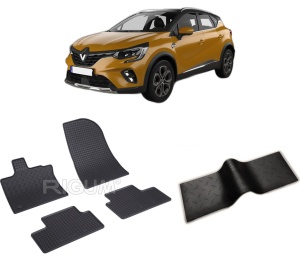 Set 5 covorase RENAULT CAPTUR II din 01.2020-PREZENT, cu covoras tunel median, CAROSERIE SUV HYBRID, Presuri cauciuc 100%, compatibil cu autoturismul RENAULT CAPTUR II, Rigum - Img 2