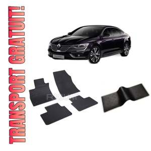 Set 5 covorase RENAULT TALISMAN din 01.2016-12.2022, cu covoras tunel median, CAROSERIE SEDAN, Presuri cauciuc 100%, compatibil cu autoturismul RENAULT TALISMAN, Rigum