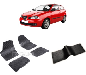 Set 5 covorase SEAT IBIZA III din 02.2002-2008, cu covoras tunel median, CAROSERIE HATCHBACK 6L, Presuri cauciuc 100%, compatibil cu autoturismul SEAT IBIZA III, Rigum - Img 2