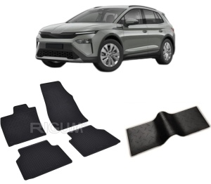 Set 5 covorase SKODA ELROQ din 2025-PREZENT, cu covoras tunel median, CAROSERIE SUV, Presuri cauciuc 100%, compatibil cu autoturismul SKODA ELROQ, Rigum - Img 2