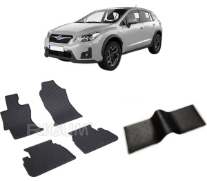 Set 5 covorase SUBARU XV II din 01.2018-PREZENT, cu covoras tunel median, CAROSERIE SUV, Presuri cauciuc 100%, compatibil cu autoturismul SUBARU XV II, Rigum - Img 2