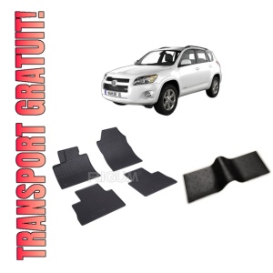 Set 5 covorase TOYOTA RAV 4 V HYBRID din 01.2019-PREZENT, cu covoras tunel median, CAROSERIE SUV HYBRID, Presuri cauciuc 100%, compatibil cu autoturismul TOYOTA RAV 4 V HYBRID, Rigum