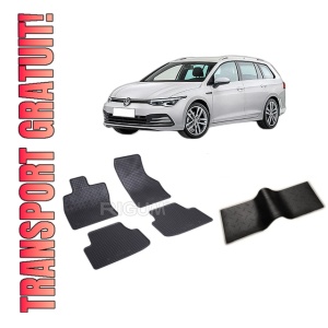 Set 5 covorase VOLKSWAGEN GOLF 8 din 11.2020-PREZENT, cu covoras tunel median, CAROSERIE COMBI, Presuri cauciuc 100%, compatibil cu autoturismul VOLKSWAGEN GOLF 8, Rigum
