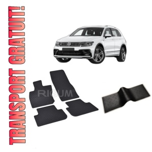 Set 5 covorase VOLKSWAGEN TIGUAN III PHEV din 02.2024-PREZENT, cu covoras tunel median, CAROSERIE SUV, Presuri cauciuc 100%, compatibil cu autoturismul VOLKSWAGEN TIGUAN III PHEV, Rigum