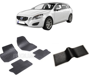 Set 5 covorase VOLVO V 60 I din 10.2010-01.2018, cu covoras tunel median, CAROSERIE COMBI, Presuri cauciuc 100%, compatibil cu autoturismul VOLVO V 60 I, Rigum - Img 2