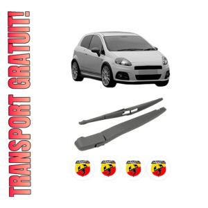 Set brat stergator spate cu lamela pentru ABARTH GRANDE PUNTO din 2007-2010, pentru spate, din cauciuc siliconat rezistent, 4 stickere auto ABARTH