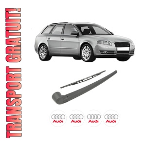 Set brat stergator spate cu lamela pentru AUDI A4 B7 Avant (8ED) din 2004-2008, pentru spate, din cauciuc siliconat rezistent, 4 stickere auto AUDI