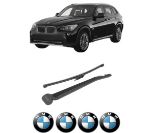 Set brat stergator spate cu lamela pentru BMW Seria X1 (E84) din 2009-2015, pentru spate, din cauciuc siliconat rezistent, 4 stickere auto BMW Seria v2627
