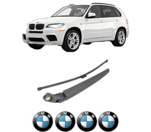Set brat stergator spate cu lamela pentru BMW Seria X5 (E70) din 2006-2013, pentru spate, din cauciuc siliconat rezistent, 4 stickere auto BMW Seria v2567