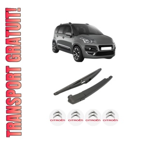 Set brat stergator spate cu lamela pentru CITROEN C3 PICASSO (SH_) din 2008-2017, pentru spate, din cauciuc siliconat rezistent, 4 stickere auto CITROEN
