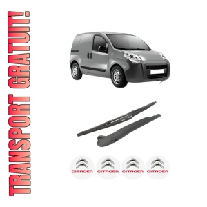 Set brat stergator spate cu lamela pentru CITROEN NEMO Box Body/MPV (AA_) din 2008-2010, pentru spate, din cauciuc siliconat rezistent, 4 stickere auto CITROEN