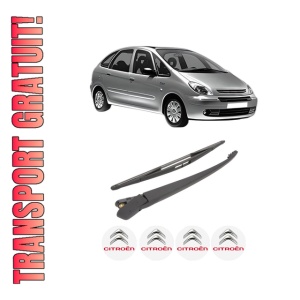 Set brat stergator spate cu lamela pentru CITROEN XSARA PICASSO (N68) din 1999-2012, pentru spate, din cauciuc siliconat rezistent, 4 stickere auto CITROEN