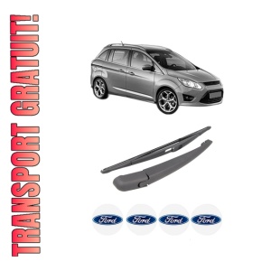 Set brat stergator spate cu lamela pentru FORD GRAND C-MAX (DXA/CB7, DXA/CEU) din 2010-2019, pentru spate, din cauciuc siliconat rezistent, 4 stickere auto FORD