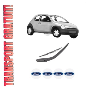 Set brat stergator spate cu lamela pentru FORD KA (RB_) din 1996-2008, pentru spate, din cauciuc siliconat rezistent, 4 stickere auto FORD