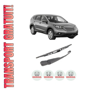 Set brat stergator spate cu lamela pentru HONDA CR-V IV (RM_) din 2012-2015, pentru spate, din cauciuc siliconat rezistent, 4 stickere auto HONDA