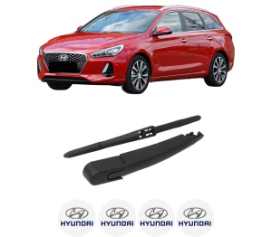 Set brat stergator spate cu lamela pentru HYUNDAI i30 Estate (PDE) din 2017-2020, pentru spate, din cauciuc siliconat rezistent, 4 stickere auto HYUNDAI v1850
