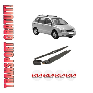 Set brat stergator spate cu lamela pentru KIA CARNIVAL / GRAND CARNIVAL III (VQ) din 2006-2015, pentru spate, din cauciuc siliconat rezistent, 4 stickere auto KIA