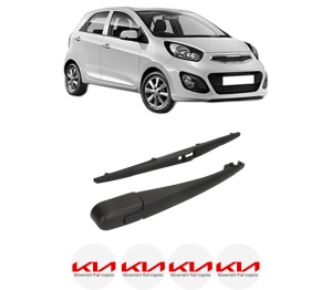 Set brat stergator spate cu lamela pentru KIA PICANTO II (TA) din 2011-2017, pentru spate, din cauciuc siliconat rezistent, 4 stickere auto KIA v1726