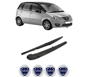 Set brat stergator spate cu lamela pentru LANCIA MUSA (350_) din 2004-2012, pentru spate, din cauciuc siliconat rezistent, 4 stickere auto LANCIA v1607